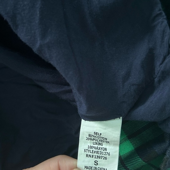 Wild Honey Plaid Flannel Mini Dress Green Navy Size Small - Picture 7 of 8